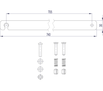 Line drawing: Rigid connection (spare part 800147) | © MUNK GmbH