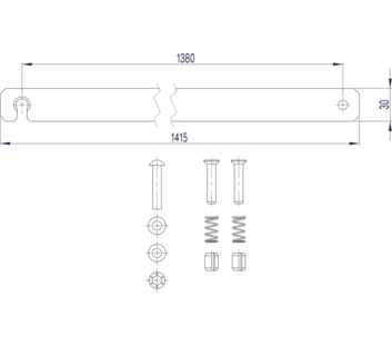 Line drawing: Rigid connection (spare part 800150) | © MUNK GmbH