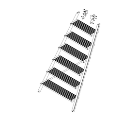 Illustration : montée d'un escalier à plate-forme, face avant | © MUNK GmbH