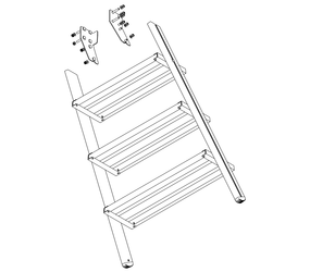 Zeichnung: Aufstieg einer Podesttreppe, Rückseite | © MUNK GmbH