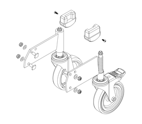 Drawing: Set of rollers for a platform staircase, front view | © MUNK GmbH