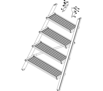 Illustration : montée d'un escalier à plate-forme, face avant | © MUNK GmbH