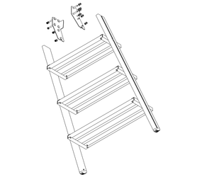 Drawing: Ascent of a platform staircase, rear side | © MUNK GmbH