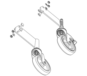Drawing: Set of rollers for a platform staircase, side view | © MUNK GmbH
