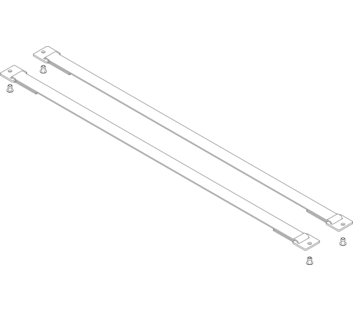 Webbing with mounting plates, length 720 mm, 1 set = 2 pieces, including rivets | © MUNK GmbH