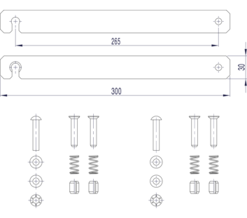 Strichzeichnung: Starre Verbindung (Ersatzteil 800129) | © MUNK GmbH