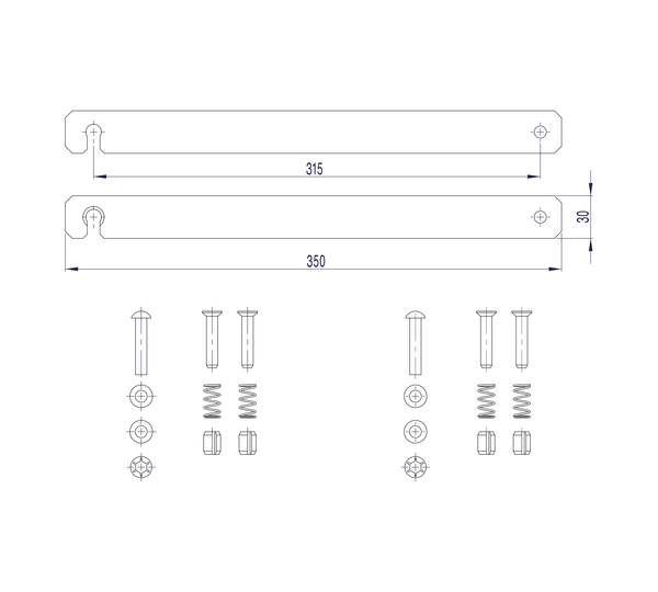 Line drawing: Rigid connection (spare part 800130) | © MUNK GmbH