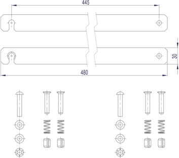 Line drawing: Rigid connection (spare part 800133) | © MUNK GmbH