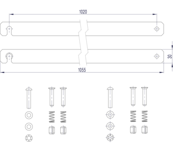 Strichzeichnung: Starre Verbindung (Ersatzteil 800141) | © MUNK GmbH