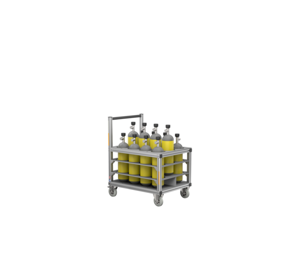 Trolley for oxygen canisters stepped | © MUNK GmbH