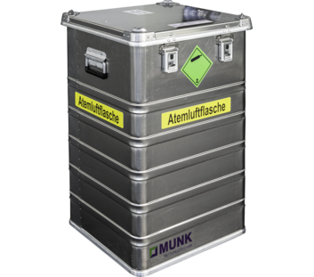 Transport box breathing air bottle labelled and contents | © MUNK GmbH