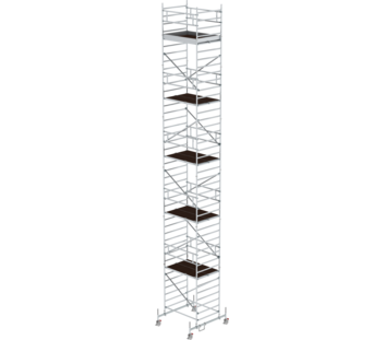 Folding scaff. 1.35x1.80m, Chass. bar & double pf, pf H=11.45m | © MUNK GmbH
