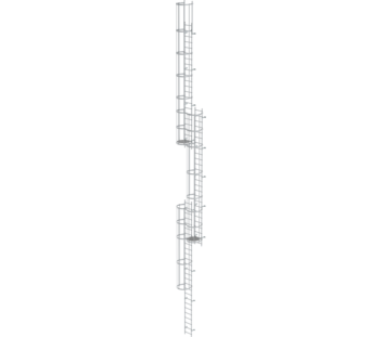Mult-fl.vert. ladder w.back prot, anod.alu 18.00 m | © MUNK GmbH