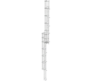 Mult-fl.vert. ladder w.back prot, gal.stl. 16.32 m | © MUNK GmbH