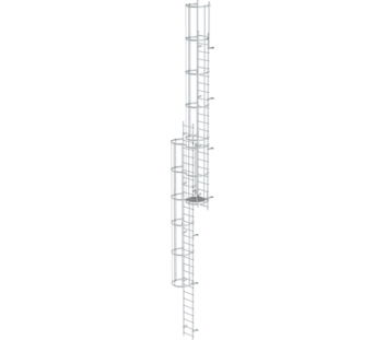 Mult-fl.vert. ladder w.back prot, br. alu 12.96 m | © MUNK GmbH