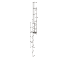 Mult-fl.vert. ladder w.back prot, st.stl. 12.12 m | © MUNK GmbH