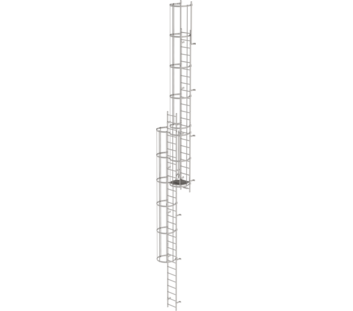 Mult-fl.vert. ladder w.back prot, st.stl. 12.96 m | © MUNK GmbH