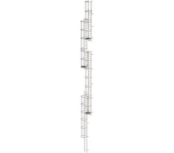 Mult-fl.vert. ladder w.back prot, st.stl. 19.96 m | © MUNK GmbH