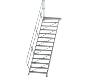 Treppe m. PF 45° St.br. 1000 mm, 14 St., Alu ger. | © MUNK GmbH