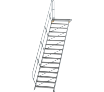 Stairs w. plat. 45° st.wid. 1,000 mm, 16 st, gr.al | © MUNK GmbH