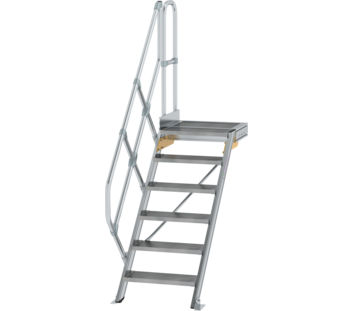 Stairs w. plat. 45° st. wid. 600 mm, 6 st, gr.al | © MUNK GmbH