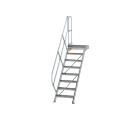 Stairs w. plat. 45° st. wid. 600 mm, 8 st, gr.al | © MUNK GmbH