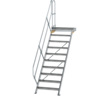 Stairs w. plat. 45° st. wid. 800 mm, 10 st, gr.al | © MUNK GmbH