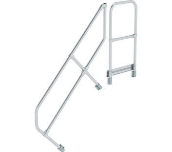 Stairs w. plat. 45° 2nd handrail for 5 steps, 45° | © MUNK GmbH