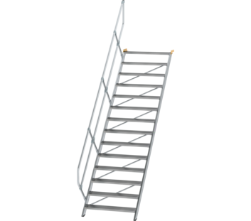 Stairs 45° step width 1,000 mm, 14 steps, gr. alu | © MUNK GmbH