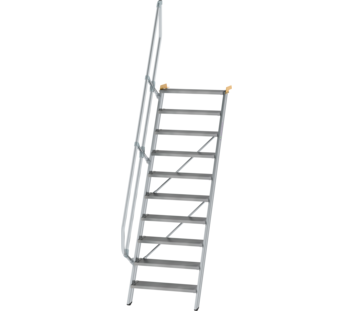 Stairs 60° step width 800 mm, 10 steps, gr. alu | © MUNK GmbH