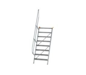 Stairs 60° step width 800 mm, 8 steps, gr. alu | © MUNK GmbH