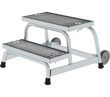 Work platform rigid st. grat w. castors, 2 steps | © MUNK GmbH