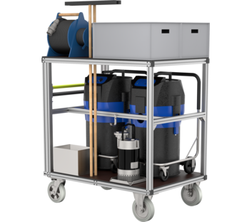 Rollcontainer Wasserschaden mit zwei Wassersauger | © MUNK GmbH