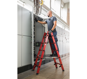 2-sided ladder RFG 2x5 rgs, w.hook-in step | © MUNK GmbH