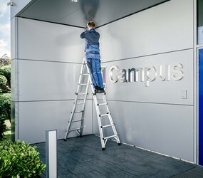 Teleskopleiter  4-tlg ohne Trav 4x5 Spr Anwendung | © MUNK GmbH