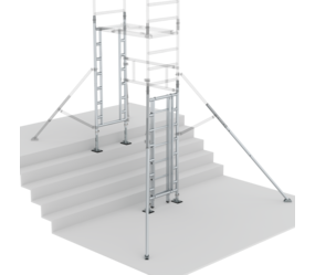 FlexxTower staircase kit basic set for single-sided access Structure | © MUNK GmbH