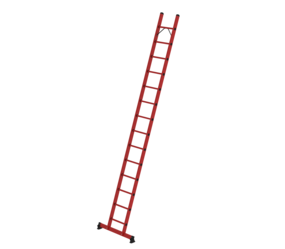 GRP rung single ladder with nivello® traverse 14 steps | © MUNK GmbH