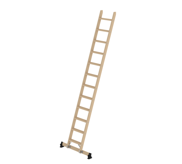 Stufen-Anlegeleiter Holz mit nivello® Traverse 12 Stufen | © MUNK GmbH