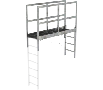 Escalier d'acrotère en acier galvanisé Dimension intérieure 1880mm | © MUNK GmbH