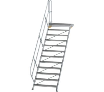 Stairs w. plat. 45° st.wid. 1,000 mm, 12 st, gr.al | © MUNK GmbH