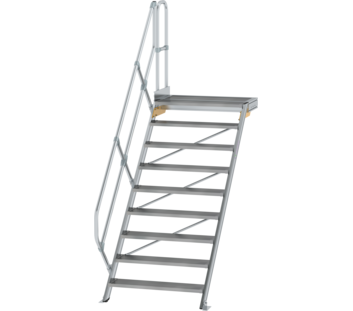 Stairs w. plat. 45° st. wid. 1,000 mm, 9 st, gr.al | © MUNK GmbH