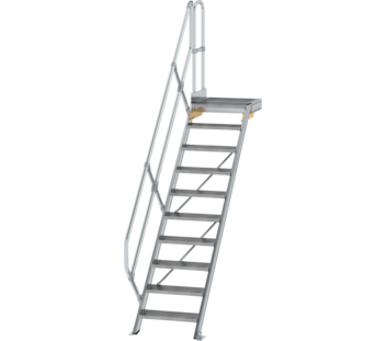 Treppe m. PF 45° St.br. 600 mm, 10 St., Alu ger. | © MUNK GmbH