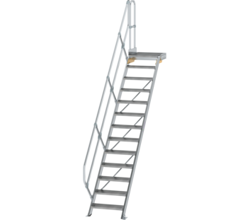 Treppe m. PF 45° St.br. 600 mm, 13 St., Alu ger. | © MUNK GmbH