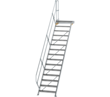 Treppe m. PF 45° St.br. 800 mm, 15 St., Alu ger. | © MUNK GmbH