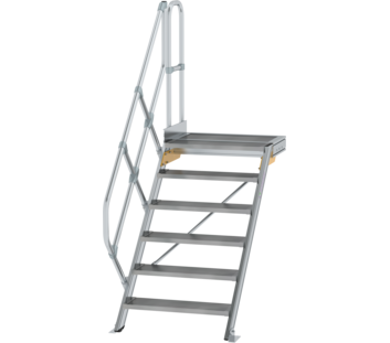 Stairs w. plat. 45° st. wid. 800 mm, 6 st, gr.al | © MUNK GmbH