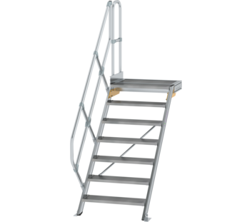 Treppe m. PF 45° St.br. 800 mm, 7 St., Alu ger. | © MUNK GmbH