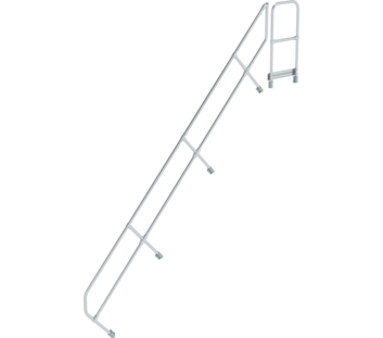Stairs w. plat. 45° 2nd handrail for 15 steps, 45° | © MUNK GmbH