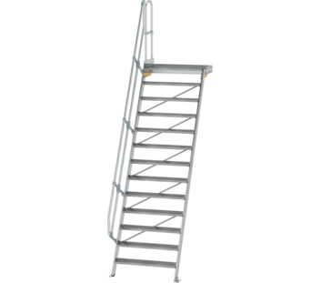Treppe m. PF 60° St.br. 1000 mm, 13 St., Alu ger. | © MUNK GmbH