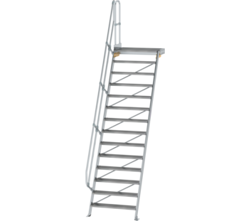 Treppe m. PF 60° St.br. 1000 mm, 14 St., Alu ger. | © MUNK GmbH