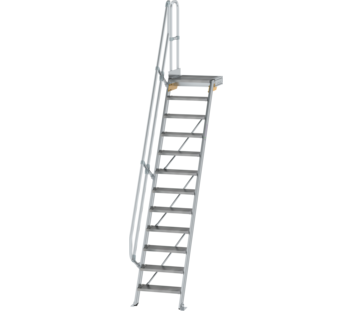 Treppe m. PF 60° St.br. 600 mm, 12 St., Alu ger. | © MUNK GmbH